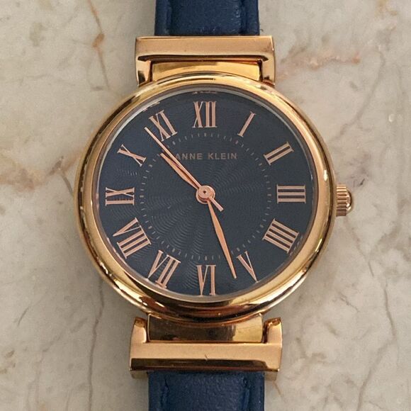 Anne Klein Rose Gold Women's Leather Strap Watch - Picture 5 of 15